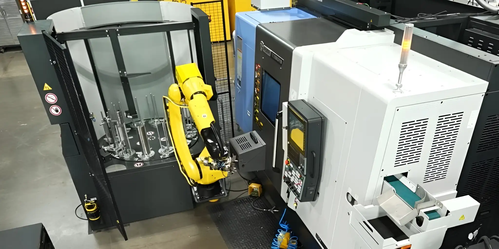 Hệ robot cấp phôi tự động vào máy CNC