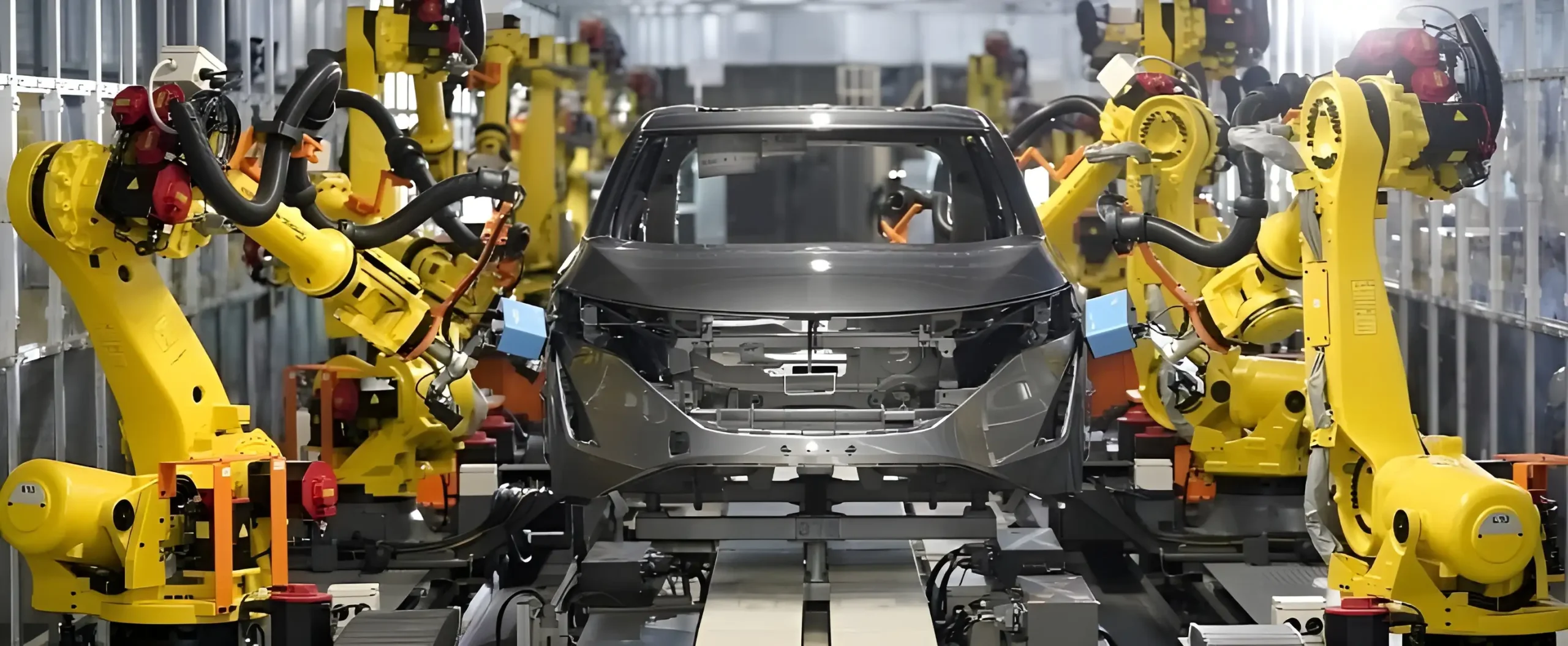 Tương lai của robot cấp phôi với máy mài CNC tự động 4 Hệ thống ô sản xuất đa robot phối hợp gia công đồng bộ