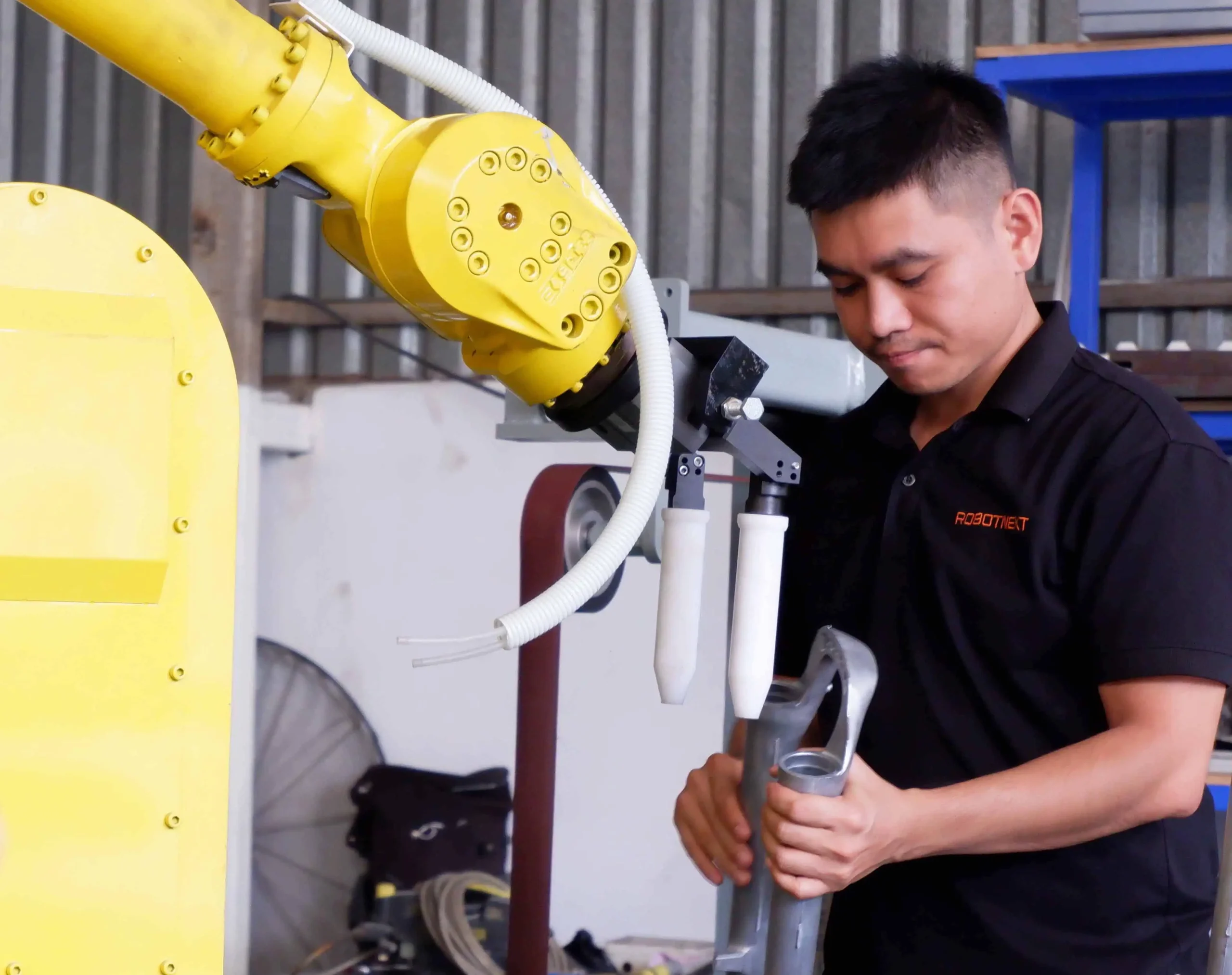 Dự Án Robot Mài Phôi Nhôm Tự Động